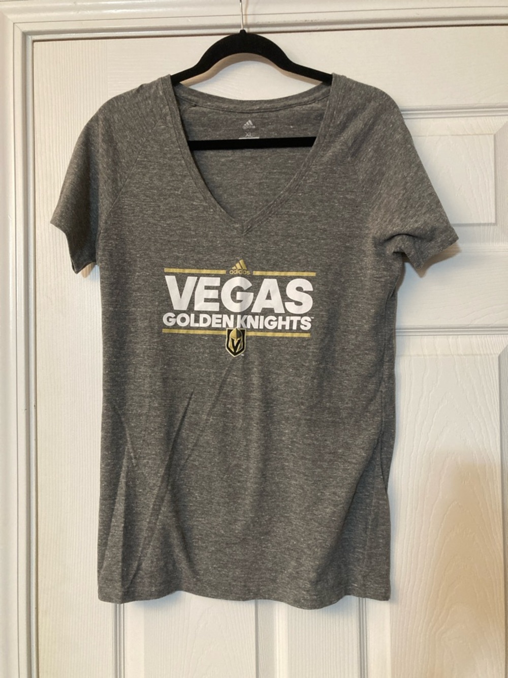 adidas Women's Gray Vegas Golden Knights V-Neck Tee - size XL